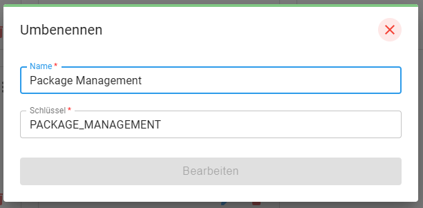 Dialog zum Bearbeiten einer Kategorie